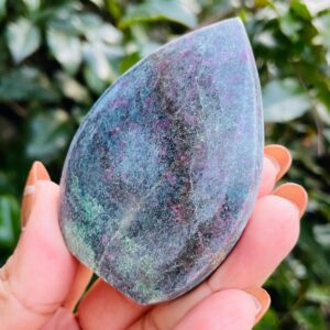 Ruby In Kyanite Fuchsite Crystal (133.6g) Standing Candle Kyanite Ruby Smooth Standing Point Natural Gemstone