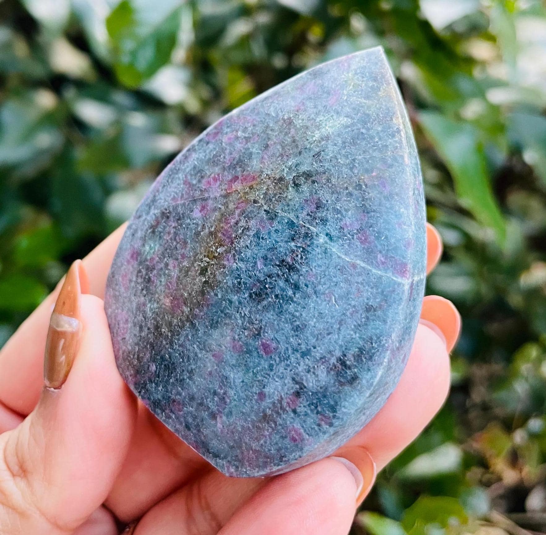 Ruby In Kyanite Fuchsite Crystal (118.9g) Standing Candle Kyanite Ruby Smooth Standing Point Natural Gemstone Ruby In Kyanite Fuchsite Crystal (118.9g) Standing Candle Kyanite Ruby Smooth Standing Point Natural Gemstone