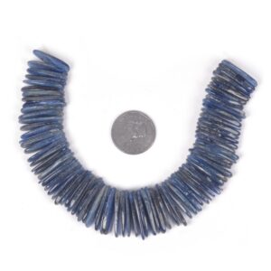 U3511  25mm to 28mm Blue Kyanite long chips sticks loose gemstone beads 8" 135g