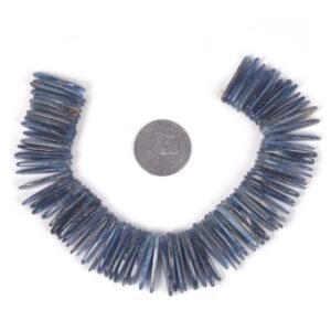 U3512  24-28mm Blue Kyanite long chips sticks loose gemstone beads 8" 128g