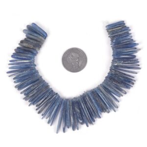 U3513  20mm to 35mm Blue Kyanite long chips sticks loose gemstone beads 8" 123g