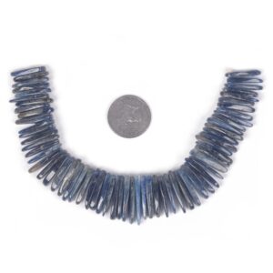 U3516 22mm to 29mm Blue Kyanite long chips sticks loose gemstone beads 8" 118g