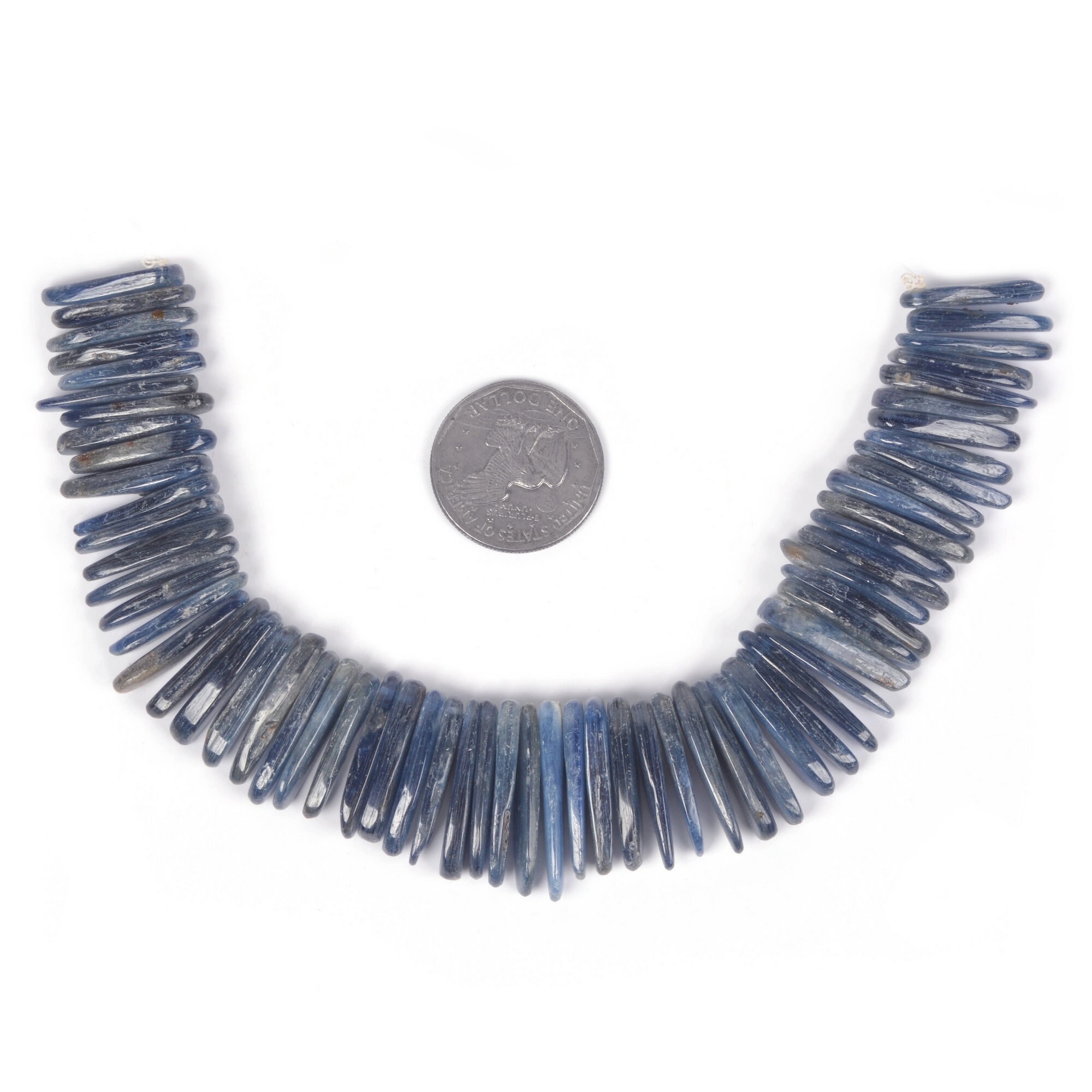 U3516 22mm To 29mm Blue Kyanite Long Chips Sticks Loose Gemstone Beads 8" 118g