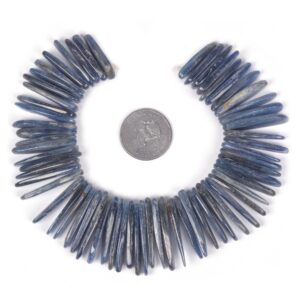U3519  26mm to 37mm Blue Kyanite long chips sticks loose gemstone beads 8" 166g