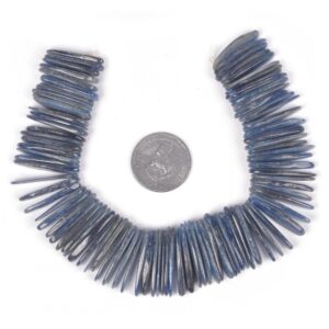 U3522 25mm to 30mm Blue Kyanite chips sticks loose gemstone beads 8" 136g