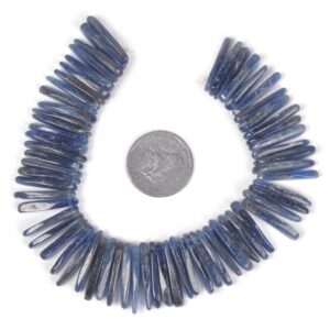 U3523 23mm to 26mm Blue Kyanite long chips sticks loose gemstone beads 8" 99g