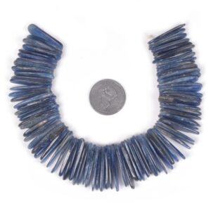 U3524 29mm to 34mm Blue Kyanite long chips sticks loose gemstone beads 8" 167g