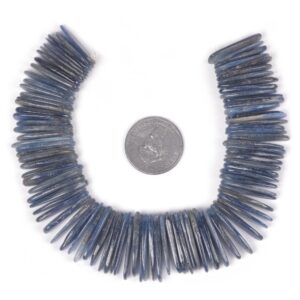 U3527 24mm to 30mm Blue Kyanite chips sticks loose gemstone beads 8" 128g