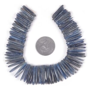 U3528 23mm to 27mm Blue Kyanite chips sticks loose gemstone beads 8" 115g