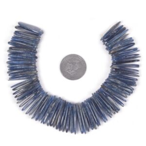 U3529 29mm Blue Kyanite chips sticks thick slices loose gemstone beads 8" 151g