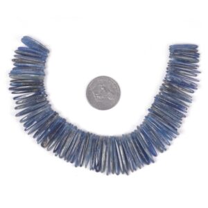 U3530 23mm to 30mm Blue Kyanite long chips sticks loose gemstone beads 8" 107g
