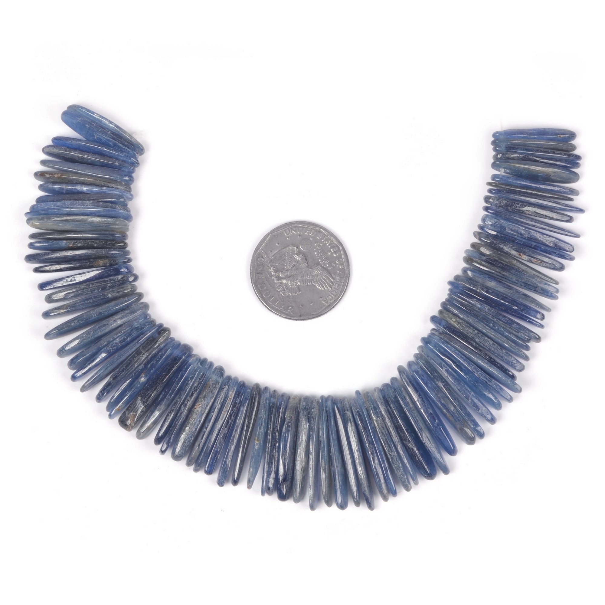 U3530 23mm To 30mm Blue Kyanite Long Chips Sticks Loose Gemstone Beads 8" 107g