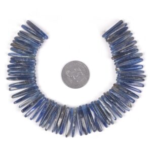 U3531 24mm to 28mm Blue Kyanite long chips sticks loose gemstone beads 8" 109g