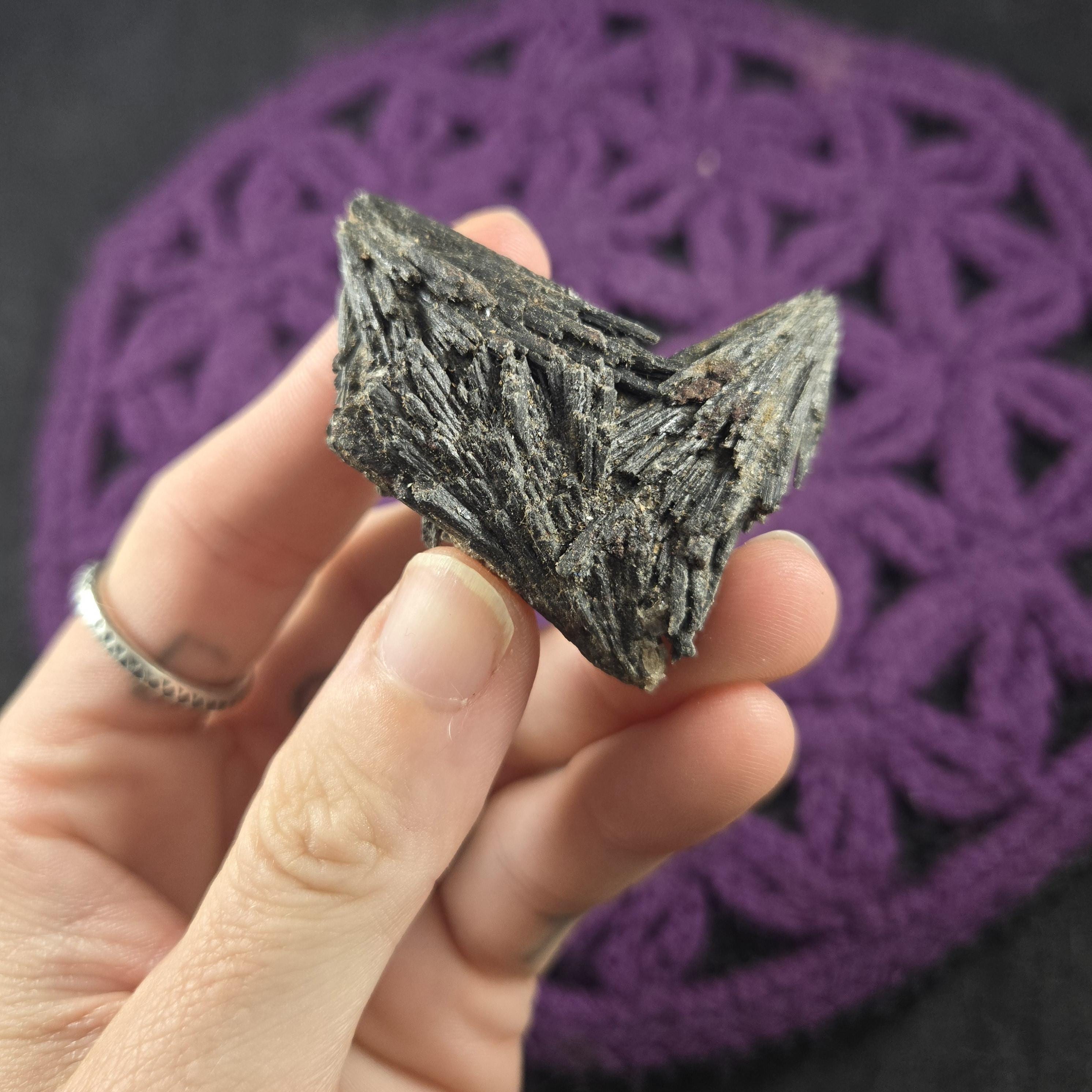 Black Kyanite Fan Blade Cluster Crystal Stones Crystals Rough Natural Black Kyanite Fan Blade Cluster Crystal Stones Crystals Rough Natural