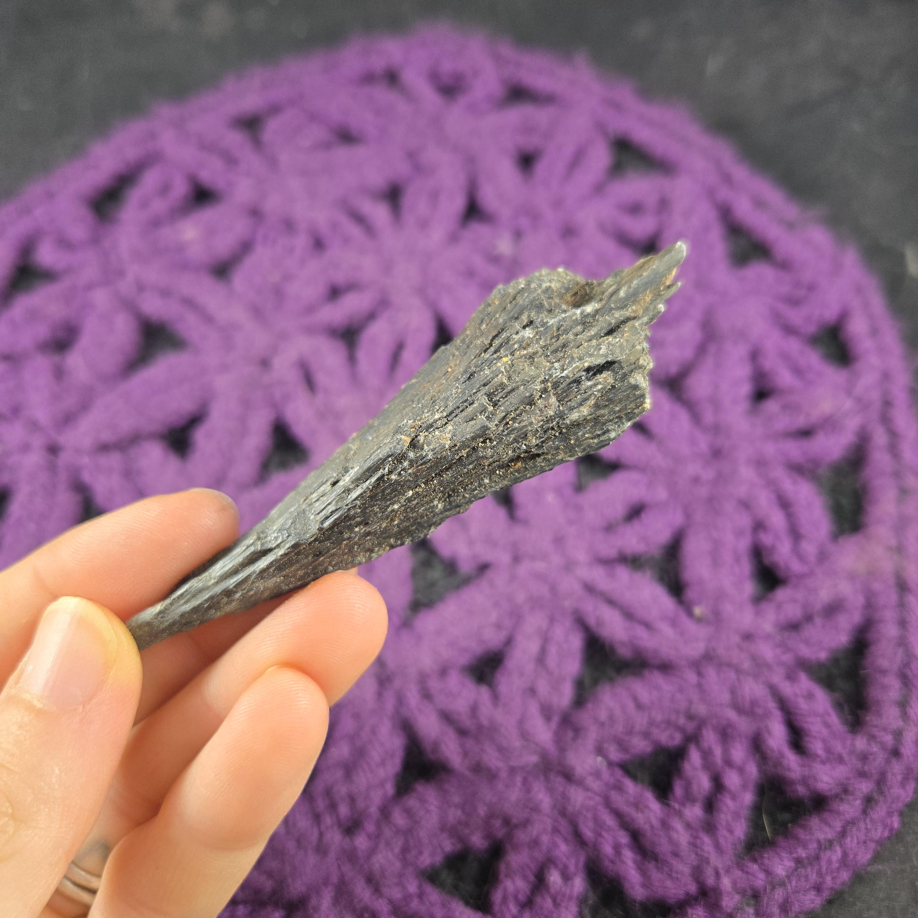 Black Kyanite Fan Blade Cluster Crystal Stone Rough Natural Brazil