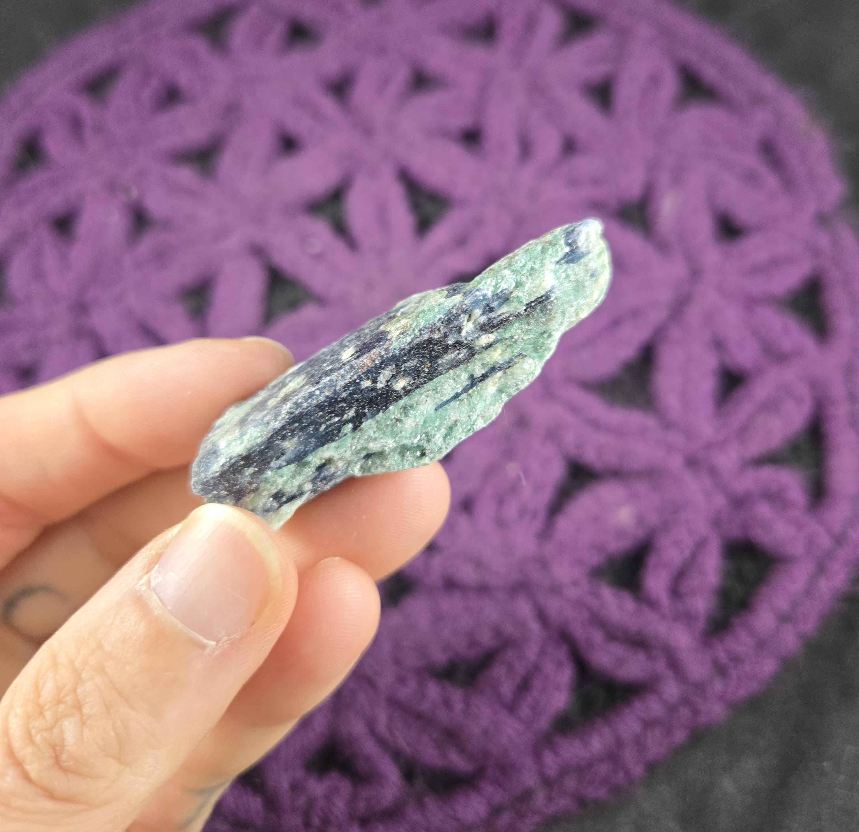 Blue Kyanite Blade With Fuchsite Natural Raw Crystal Stones Rough Blue Green Cleansing Third Eye Chakra Zimbabwe Africa