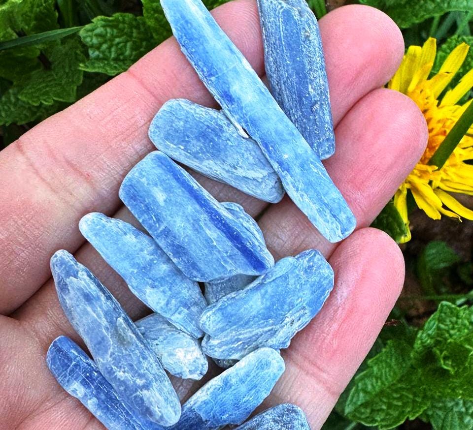 Blue Kyanite  Raw Kyanite Rough Kyanite Sky Blue Deep Blue Crystal Healing Gemstones By Elf Kendal Hippies Wholesale Bulk Buy Possible
