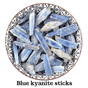 Raw Blue Kyanite Sticks, Natura, Crystal Sticks For Chakra Alignment, Meditation And Energy Cleansing, Rough Kyanite Fan Specimen