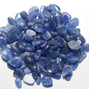 Natural Blue Kyanite Rough Gemstone: Unpolished Crystal Slices Slab Rock Chunk