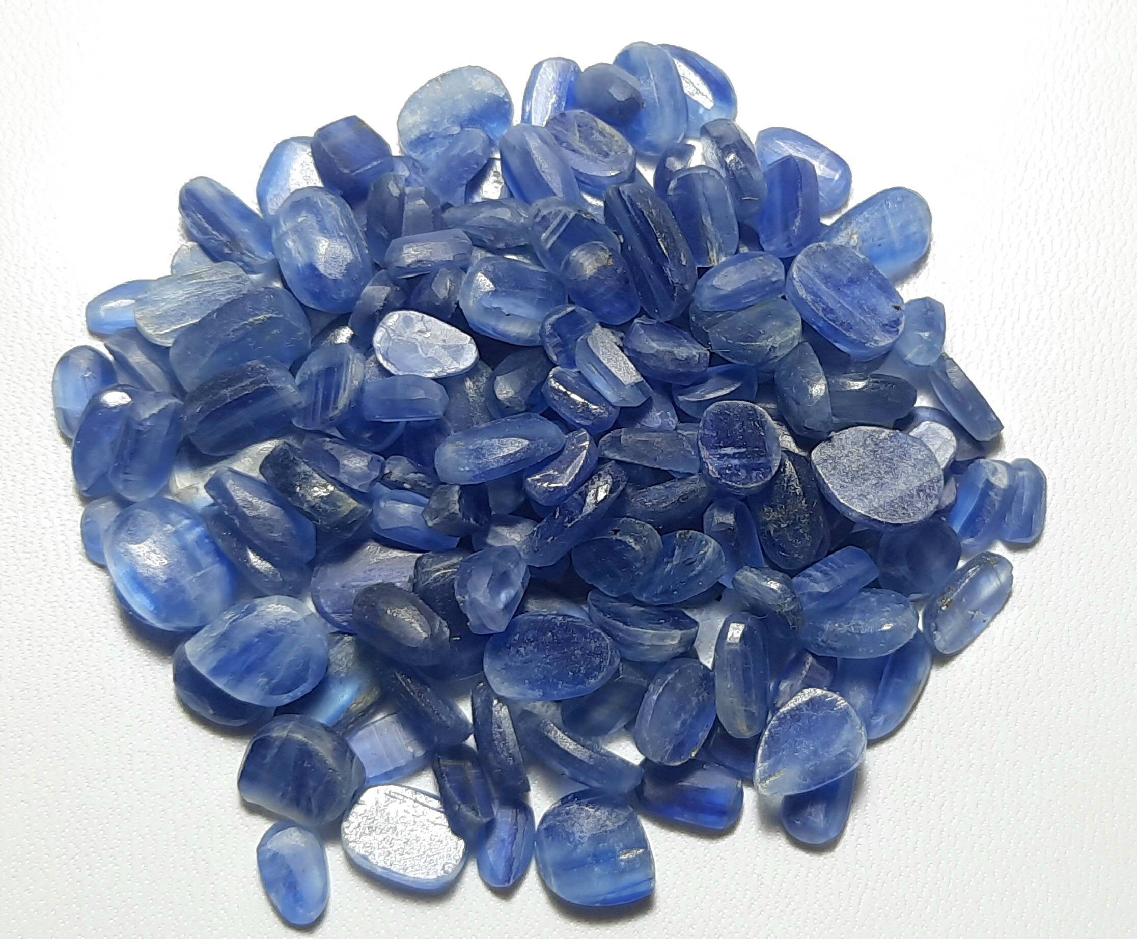 Natural Blue Kyanite Rough Gemstone: Unpolished Crystal Slices Slab Rock Chunk