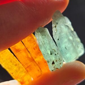 Orange & Green Kyanite Crystals: Tanzanian Specimens