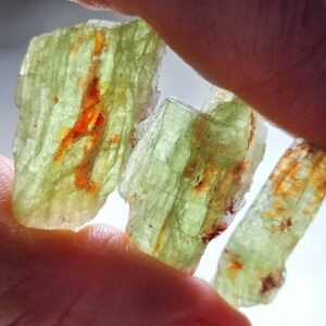 Rare Bicolor Kyanite Crystal: Green & Orange Raw Stone