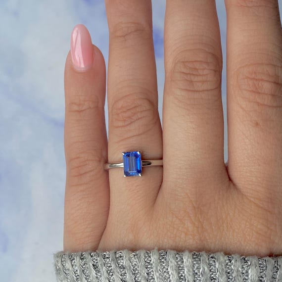 Kyanite Ring / 925 Sterling Silver Ring / Rhodium Vermeil / Healing Gemstone / Birthstone Jewelry / Gifts For Her / Dainty Ring Kyn-sr-241. Kyanite Ring / 925 Sterling Silver Ring / Rhodium Vermeil / Healing Gemstone / Birthstone Jewelry / Gifts For Her / Dainty Ring Kyn-sr-241.