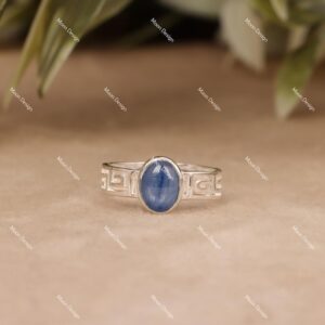 Blue Kyanite Ring, 925 Sterling Silver, Handmade Gemstone Jewelry, Gift For Her.