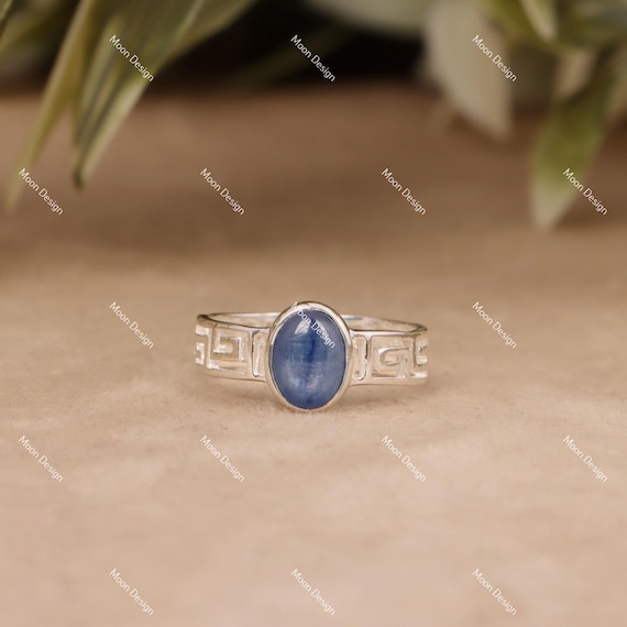 Blue Kyanite Ring, 925 Sterling Silver, Handmade Gemstone Jewelry, Gift For Her.