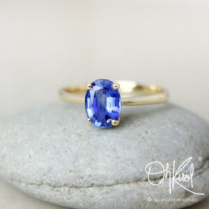 Blue Kyanite Ring – Oval  – 14K White or Yellow Gold