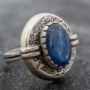 Egyptian Blue Ring, Blue Kyanite Ring, Natural Kyanite, Vintage Rings, Blue Kyanite, Egyptian Ring, Solid Silver Ring, Rare By Adina Stone