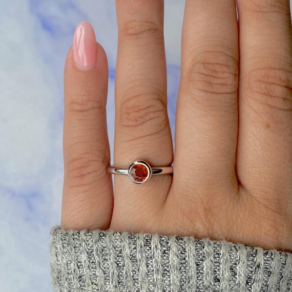 Orange Kyanite Ring / 925 Sterling Silver / Rhodium Vermeil / Healing Gemstone / Promise Ring / Gifts For Her / Dainty Ring Kyn-sr-4029-o.