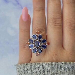 Kyanite / Orange Kyanite Adjustable Ring / 925 Sterling Silver / Healing Gemstone / Kyanite Jewelry / Gift for her / Dainty Ring KYN-CCR-45.