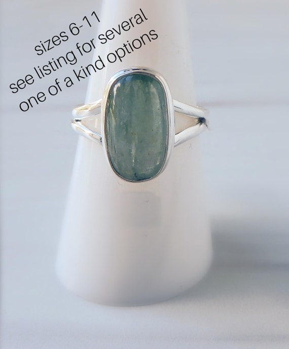 Kyanite Ring Sterling Silver • Genuine Green Kyanite Ring • Sterling Silver Green Kyanite Ring • Genuine Gemstone Ring • Healing Crystal Kyanite Ring Sterling Silver • Genuine Green Kyanite Ring • Sterling Silver Green Kyanite Ring • Genuine Gemstone Ring • Healing Crystal
