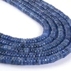 0122 6mm Blue Kyanite Heishi Rondelle Loose Gemstone Beads 16"