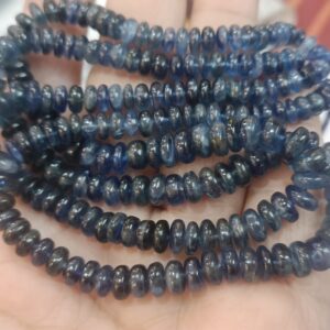 7 Inch Strand, Natural Blue Kyanite Smooth Rondelles,Size.5-6mm