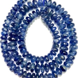 Aaa+ Blue Kyanite Smooth Rondelle Beads Natural Blue Kyanite Gemstone Beads 6/8mm Kyanite Smooth Beads Kyanite Rondelle Beads Wholesale Bead