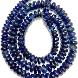 Aaa+ Blue Kyanite Smooth Rondelle Beads Natural Blue Kyanite Gemstone Beads 5/7mm Kyanite Smooth Beads Kyanite Rondelle Beads Wholesale Bead