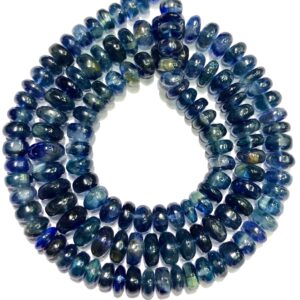 Aaa+ Blue Kyanite Smooth Rondelle Beads Natural Blue Kyanite Gemstone Beads 6/7mm Kyanite Smooth Beads Kyanite Rondelle Beads Wholesale Bead