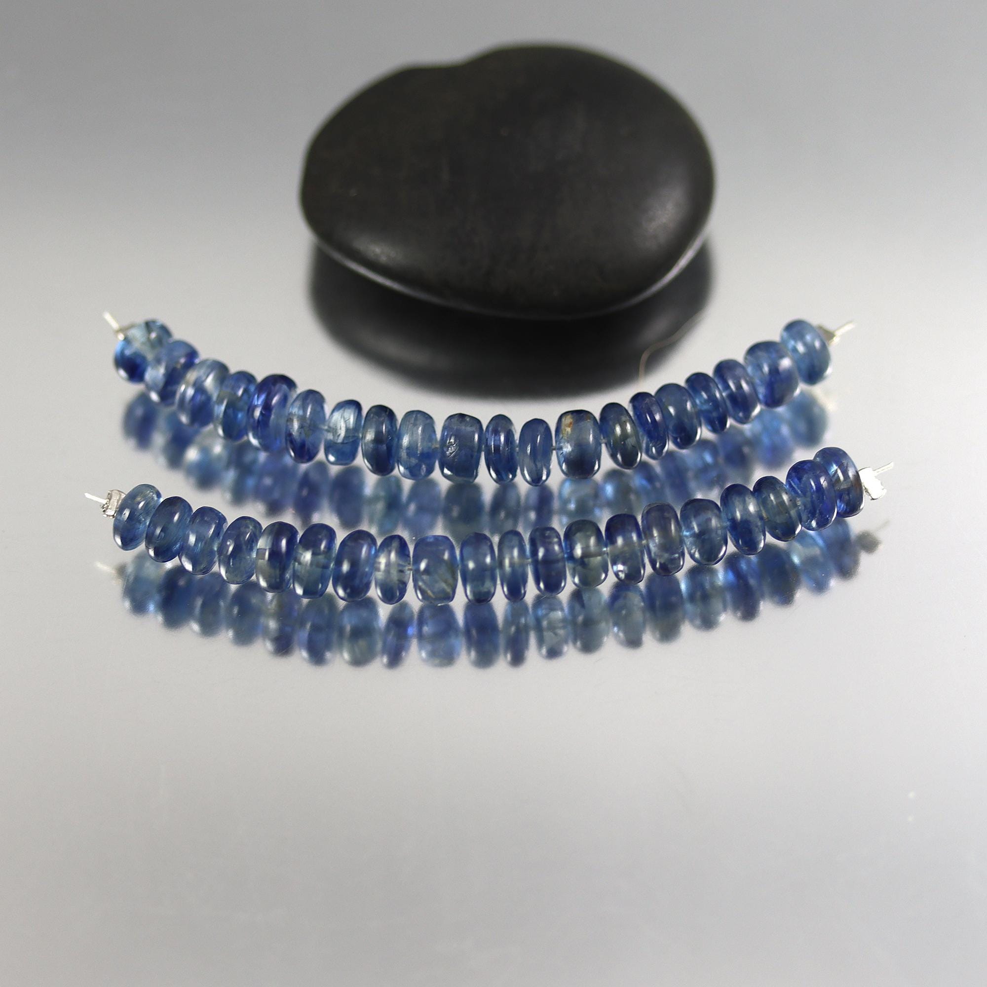 Kyanite Rondelle Beads - Set Of 20 - 2.5 Inches