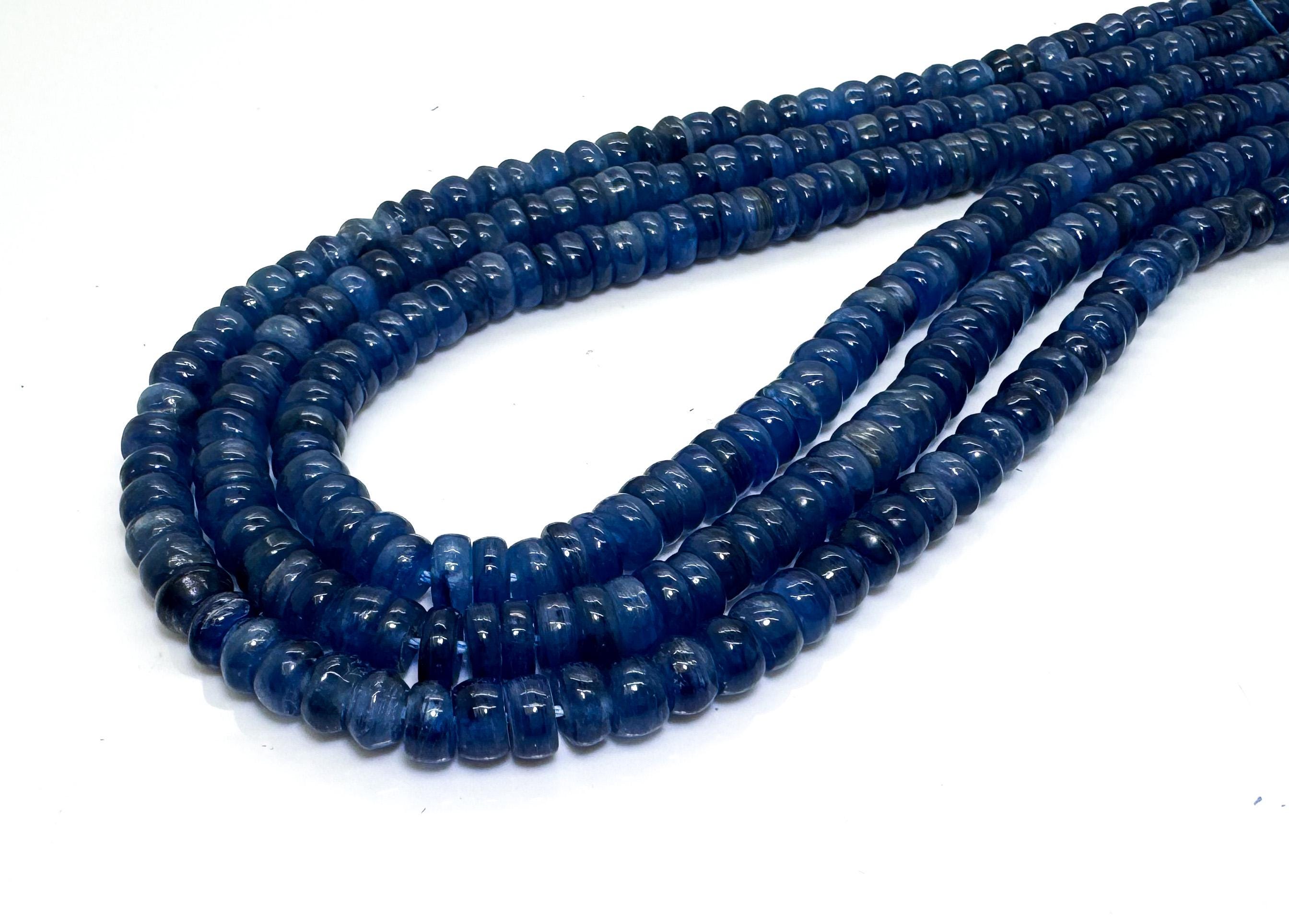 Natural Blue Kyanite Rondelle Beads Genuine 6mm 8mm Polished Gemstone • Shimmery Indigo Blue Stone Strand Natural Blue Kyanite Rondelle Beads Genuine 6mm 8mm Polished Gemstone • Shimmery Indigo Blue Stone Strand
