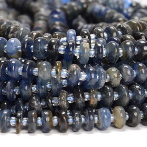 Natural Kyanite Gemstone Rondelle Slice 8X2MM Loose Beads 7.5 inch Half Strand (80019820-D599)