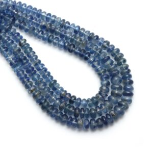 Kyanite Smooth Rondelle Beads, 4.5 Mm To 6 Mm , Kyanite Jewelry Making Beads, 8 Inches / 18 Inches Full Strand, Price Per Strand