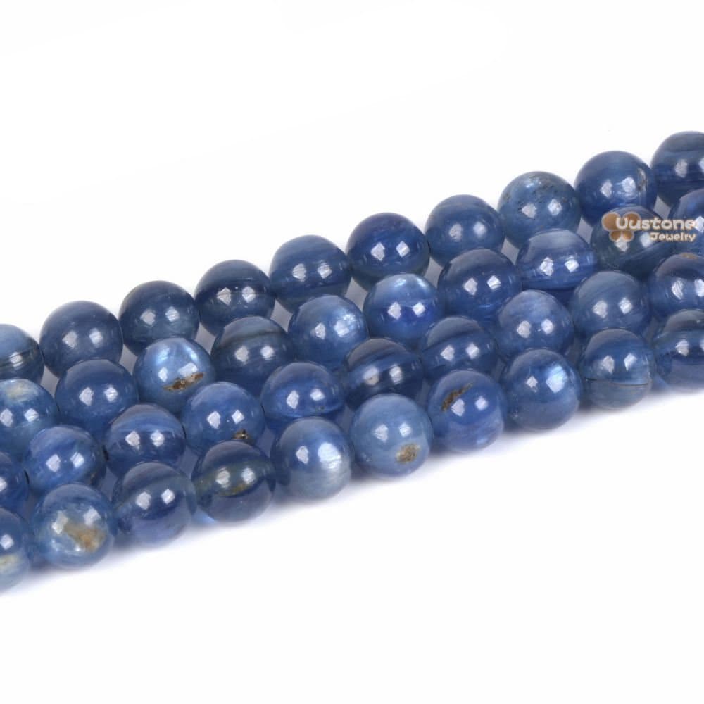1011 6mm Blue Kyanite Round Loose Gemstone Beads 16"