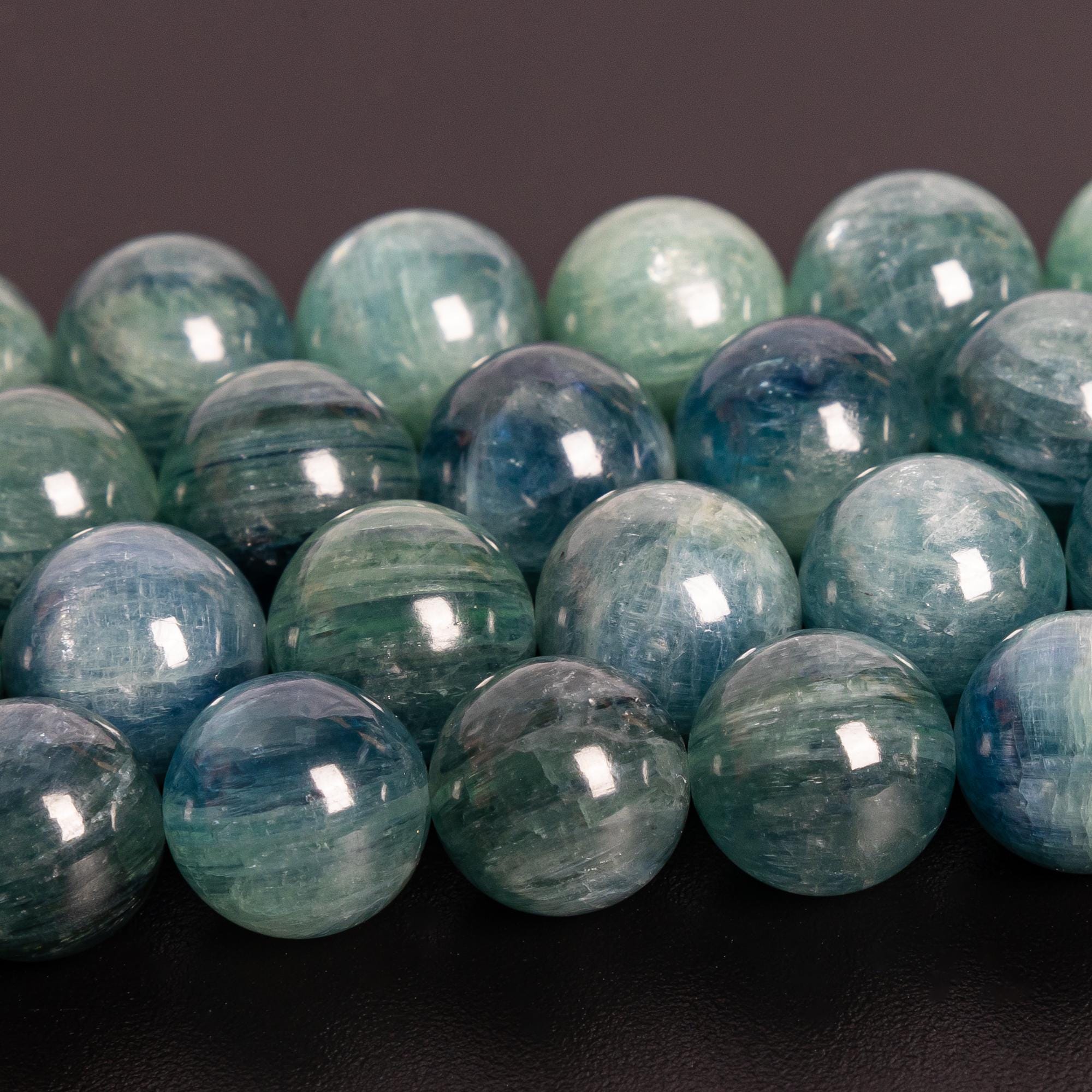 10mm Blue Green Kyanite Beads Grade Aaa Genuine Natural Gemstone Full Strand Round Loose Beads 15" Bulk Lot Options (127356-3440)