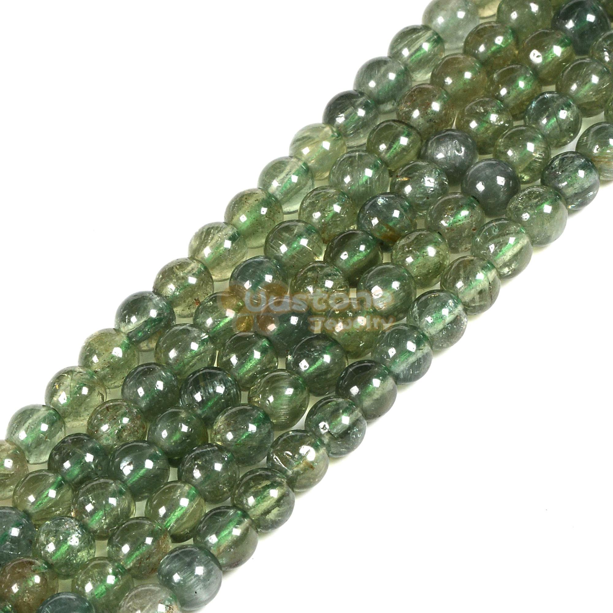 4mm Green Kyanite Round Ball Loose Beads Diy Jewelry Making Strand 15.5-16"