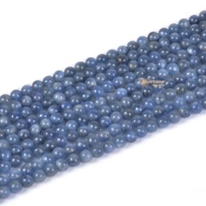 4mm053 4mm Blue Kyanite Round Ball Loose Gemstone Beads 16"