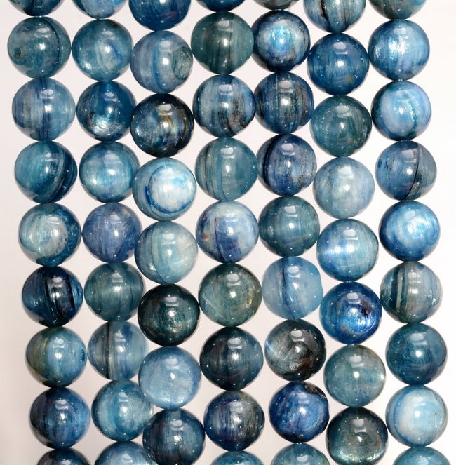 8-9mm Blue Kyanite Gemstone Grade Aa Round Loose Beads 7 Inch Half Strand (80007396-a260)