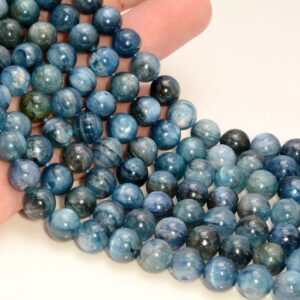 8-9mm Blue Kyanite Gemstone Grade AA Round Beads 7 inch Half Strand BULK LOT 1,2,6,12 and 50 (80007396-A260) 8-9mm Blue Kyanite Gemstone Grade AA Round Beads 7 inch Half Strand BULK LOT 1,2,6,12 and 50 (80007396-A260)