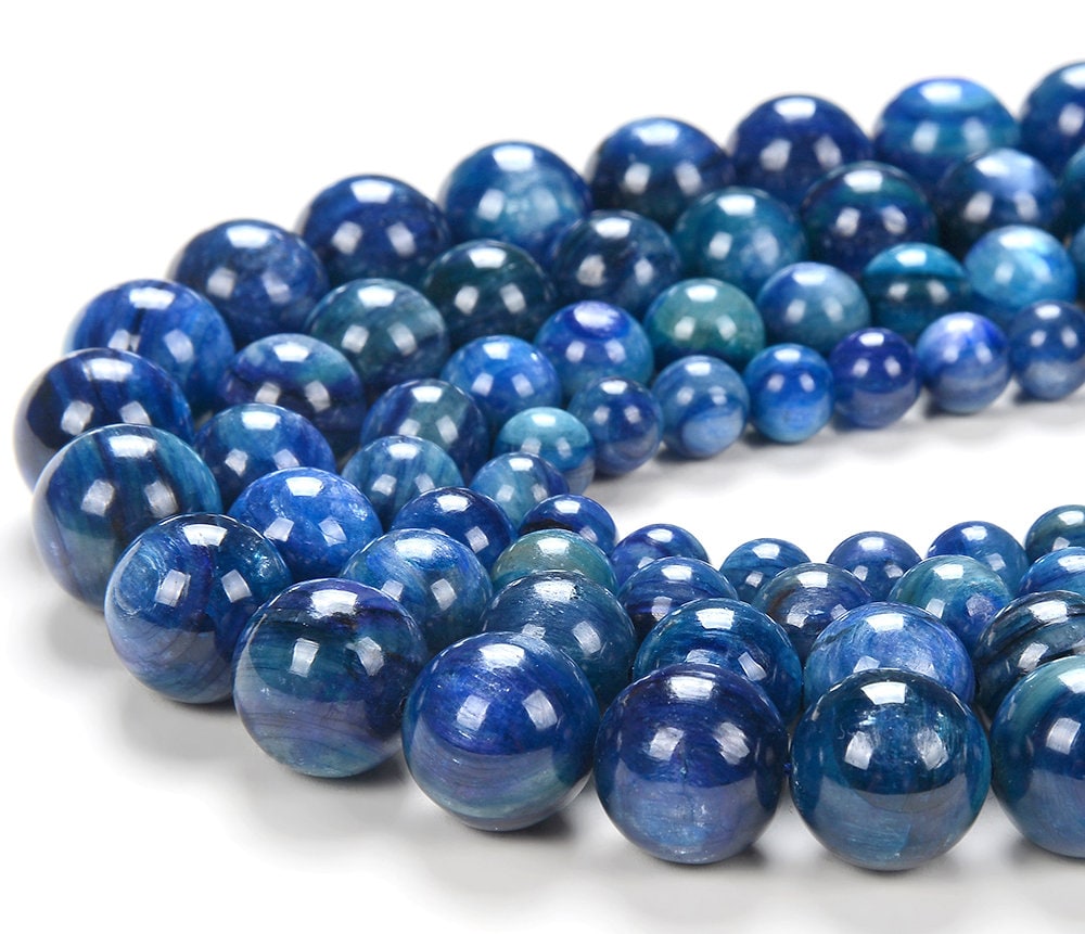 Deep Blue Kyanite Gemstone Grade Aaa Round 5mm 6mm 7mm 8mm 9mm 10mm 11mm 12mm 13mm 14mm 15mm Loose Beads 7 Inch Half Strand Bulk Lot (d144)